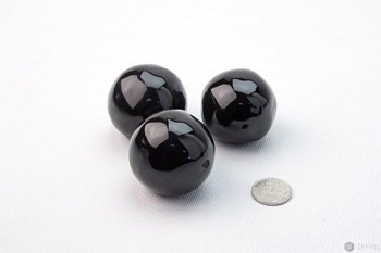 Декоративные керамические камни-шары черные 14 шт
