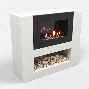 Тумба LUXFIRE с биокамином "Лукоморье" 900 (белая)