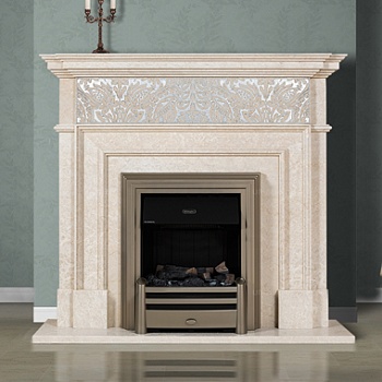 Биокамин Bioteplo Лондон Флауэр из мрамора с узором
