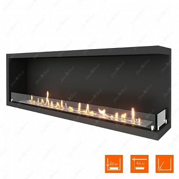 Биокамин угловой SteelHeat Leader 1400 правый стекло