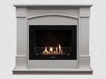 Каминный портал МДФ "Честер 1160" с биокамином Lux Fire "Фаер Бокс 2-30" (белый)