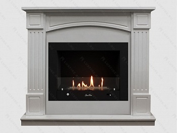 Каминный портал МДФ "Честер 1160" с биокамином Lux Fire "Фаер Бокс 4-30" (белый)