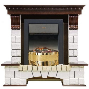 Pierre Luxe угловой белый (темный дуб)+Geneva Log