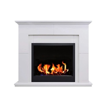 Биокамин в портале "Русский огонь" Пьер с декоративным стеклом (стемалитом)