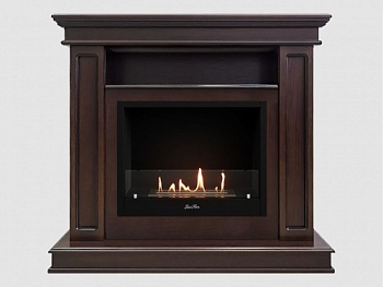 Каминный портал МДФ "Раймонд 1250" с биокамином Lux Fire "Фаер Бокс 1 - 33" (темный орех)