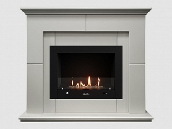 Каминный портал МДФ "Пьер 1300" с биокамином Lux Fire "Фаер Бокс 4-33" (белый)