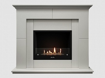 Каминный портал МДФ "Пьер 1300" с биокамином Lux Fire "Фаер Бокс 1-33" (белый)