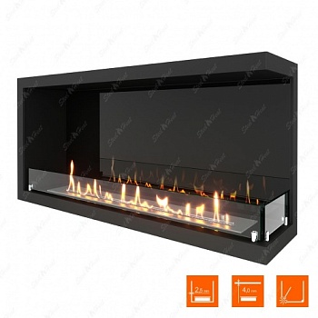 Биокамин угловой SteelHeat Leader 1000 правый стекло + стемалит