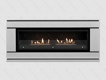 Каминный портал МДФ "Вега 2000" с биокамином Lux Fire "Фаер Бокс Вега-2" (белый)