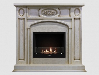 Каминный портал МДФ "Флоренция 1400" с биокамином Lux Fire "Фаер Бокс 1 - 30" (бежевый)