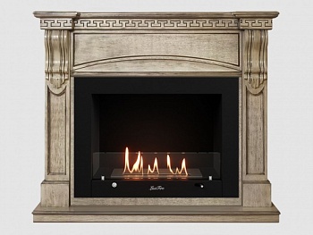 Каминный портал МДФ "Мюнхен 1250" с биокамином Lux Fire "Фаер Бокс 3 - 33" (бежевый)