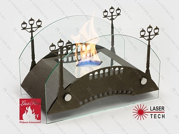 Настольный биокамин Lux Fire "Пушкинский мост" М (бронза)
