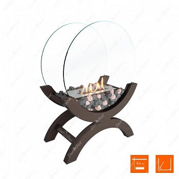 Биокамин напольный SteelHeat WOOD 400 бежевый