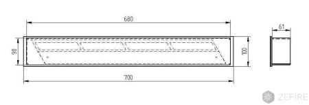 Прямоугольный контейнер ZeFire 700 по цене 19 800 руб.