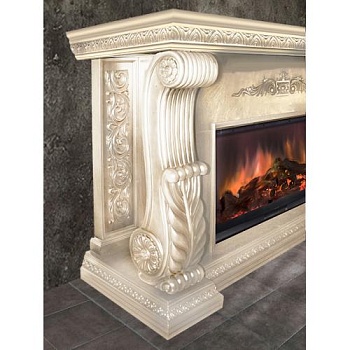 Электрокамин «Сенатор» (светлый мрамор)+Premier S86