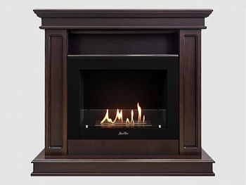 Каминный портал МДФ "Раймонд 1250" с биокамином Lux Fire "Фаер Бокс 2 - 33" (темный орех)