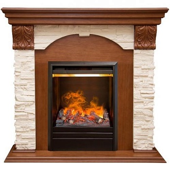 Каминокомплект Dublin Lux (орех)+3D Olympic