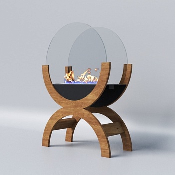 Биокамин напольный "Русский огонь" Санрайз макс коричневый