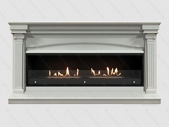 Каминный портал МДФ "Николь 1940" с биокамином Lux Fire "Фаер Бокс Вега-2" (белый)