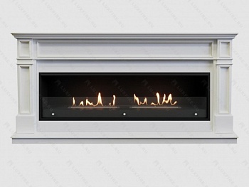 Каминный портал МДФ "Бордо 2000" с биокамином Lux Fire "Фаер Бокс Вега-2" (белый)