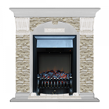 Арочный Грот однотонный (беленый дуб)+Fobos Black