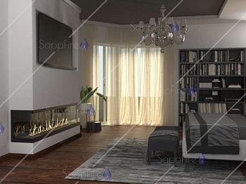 Встраиваемый торцевой очаг 1400 SappFire