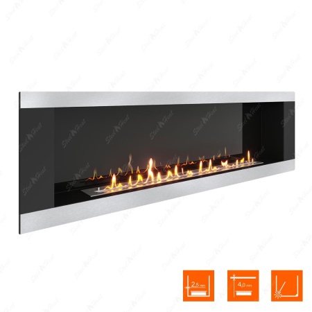 Биокамин SteelHeat LONG-H 1800 стемалит по цене 74 500 руб.