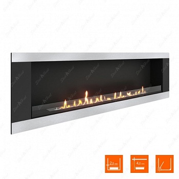 Биокамин SteelHeat LONG-H 1800 стекло