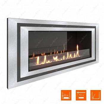 Биокамин SteelHeat LONG-D 900 XL стекло + стемалит