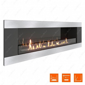 Биокамин SteelHeat LONG-H 1200 XL стекло + стемалит