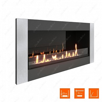 Биокамин SteelHeat ONE-V 800 XL стекло + стемалит