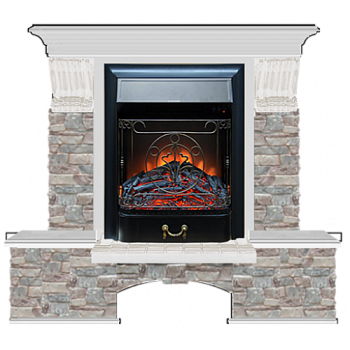 Бостон К Грот цветной (беленый дуб)+Majestic Black