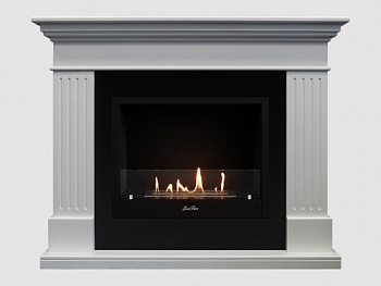 Каминный портал МДФ "Турин 1280" с биокамином Lux Fire "Фаер Бокс 1-25.5" (белый)