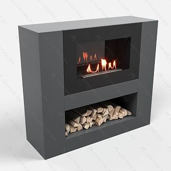 Тумба LUXFIRE с биокамином "Лукоморье" 900 (графит)