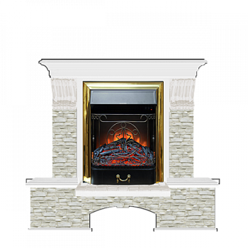 Бостон К Грот однотонный (белый)+Majestic Brass