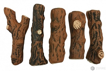 Керамические дрова темные 5 шт