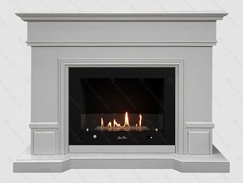 Каминный портал МДФ "Флоренция 1400" с биокамином Lux Fire "Фаер Бокс 4 - 33" (бежевый)